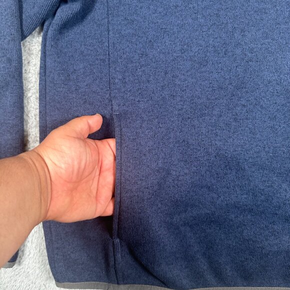 LL Bean Mens Sweater Fleece Pullover Blue 1/4 Snap Slightly Fitted Size XL - Picture 5 of 14